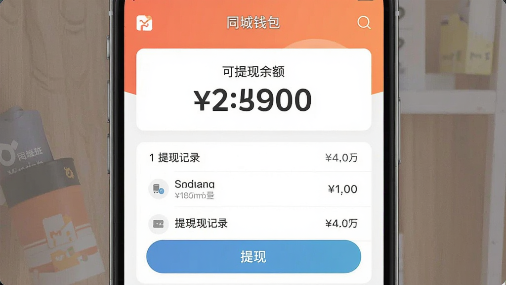 ͬ��³��APP���ҵ�Ǯ�����棬ͻ����ʾ�������������֣��·������ּ�¼�б������ְ�ť��������ÿ�Ƭʽ��ƣ�ɫ�ʴ������ʣ��������������ʸɾ����޶���Ԫ��