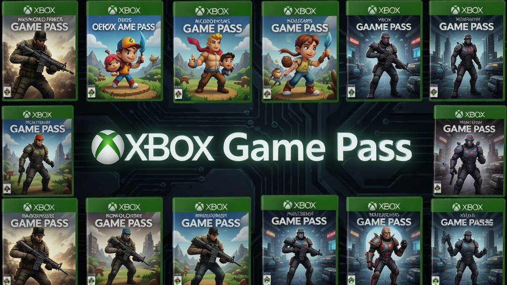 һ��չʾXbox Game Pass��Ϸ��ḻ���ݵ�ͼƬ�������г����Ÿ�ʽ��������Ϸ���棬�������룬����Ԫ����дʵ�������ͨð�ա��ƻò��Եȣ�����Ϊ��ɫ�Ƽ��������������з����