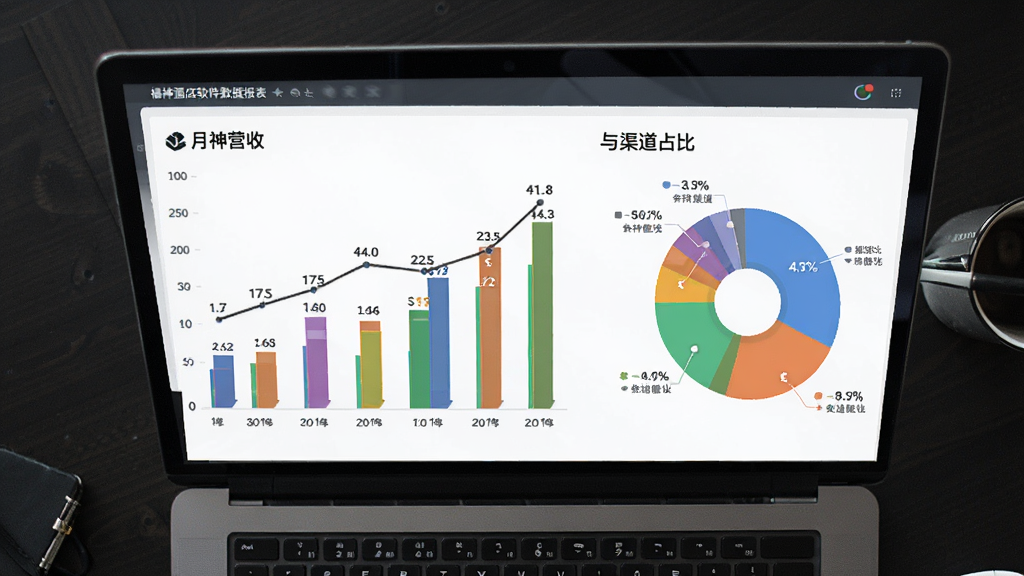 ����Ƶ��������ݱ���ҳ�棬����Ϊ��ɫ��״ͼ���ͼ��ϣ�չʾ�¶�Ӫ��������ռ�ȣ�����Ϊ��ɫ�����ϵıʼǱ����ԣ����ø����ӽǣ��������Ƽ���ϸ�ڰ������ݱ�ǩ�������ߡ����ҷ��ţ����������ɾ����޶���Ԫ��