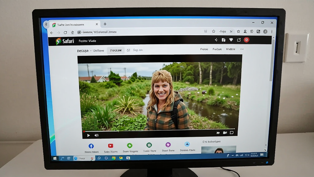 һ��Safari�������Windows���������е�ʵ��ͼƬ����������������ڴ���һ����Ƶ��վ�����ڲ��Ÿ�����Ƶ����Ļ���ֳ������Ļ��棬��Χ����Ϊ������������������ʵ��Ȼ��ɫ����������������ϸ�壬�޶���Ԫ��