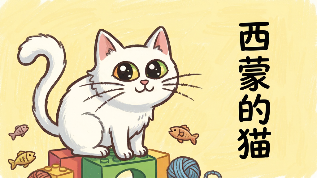 ���壺һֻ��ɫè�䡰���ɵ�è�������ڲ�ɫ��ľ���ϣ�������Ƥ�����֣�è��λ�ڻ�������ƫ���Ҳ������������֡����ɵ�è�������Ű档�Ű棺����Ϊ����ɫ�ֻ�������è��ë��ϸ�����������������������񣺱�ƽ�ֻ濨ͨ���ɫ��������ͣ�����Բ��������ϸ�ڣ�è��ͫ�׸߹⣬β�;�����Χɢ��С��ɺ�ë���򡣻��ʣ�4K���壬�ɾ��޶���Ԫ�ء�