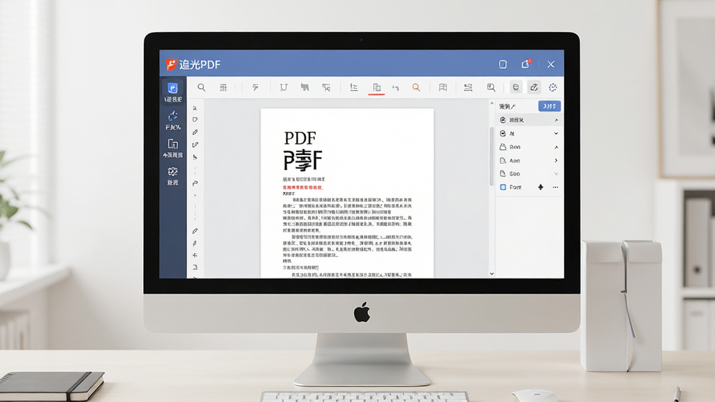 һ�Ÿ����Ʒչʾͼ������Ϊ��׷��PDF�������ڵ�����Ļ�����е������棬������ʾ�򿪵�PDF�ĵ����๤����������Ϊ������Ļ���У���Χ�Ǹɾ���ǳɫ�칫���滷�����Ű�ƽ�⡣���Ϊ�ִ���ƽ��UI�����ʵ������ϸ�����������ʸ��壬�ɾ����޶���Ԫ�ء�