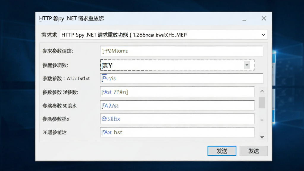 HTTP Spy .NET �����طŹ��ܽ�ͼ�������Ǳ༭��������ĶԻ��򣬲����Ϸ�Ϊ�����У��·�Ϊ������ʽ�Ĳ������������Ű����������Ϊ����Windows�����������ϸ�ڰ����ɵ���ġ����͡���ť�����ʸɾ��޶���Ԫ��