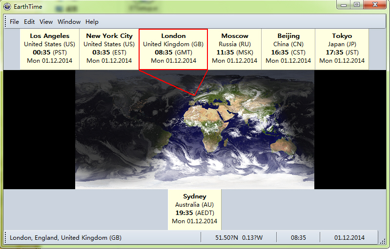 EarthTime4.3.2 ����ʱ����ʾ����