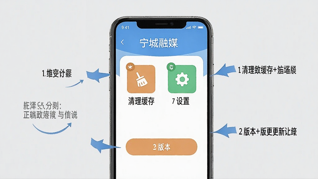 ��������Ϊһ���ֻ�չʾ��������ý��App��ʹ�ý̳̲���ͼ����Ļ���С����á������������桱�����汾���¡���ͼ�ꡣ���岼��Ϊ�ֻ����У�����Ϊǳ��ɫ�����Լ�ͷ��˵�����֡��Ű�����������ֽ⡣���Ϊ��ѧͼ��磬ɫ�ʼ�࣬ϸ�ڰ���ÿ������ı�źͲ�����ť�����ʸɾ����޶���Ԫ��