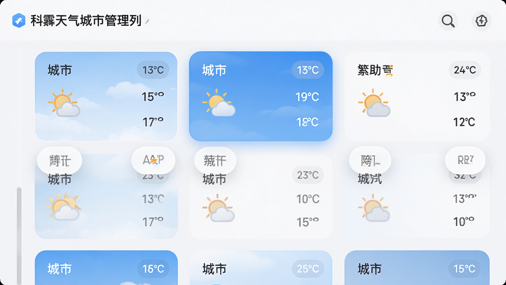 ���壺���������ĳ��й����б�ҳ�棬��ʾ�������������Ƭ�����֣���Ƭʽ�б���ÿ�ſ�Ƭ����������������ͼ����¶ȡ��Ű棺���»������������˳�����ק��������񣺼��󷽣���ƬԲ����ơ�ϸ�ڣ���ǰ��λ���и�����ʾ�����ʣ����壬�ɾ����޶���Ԫ�ء�