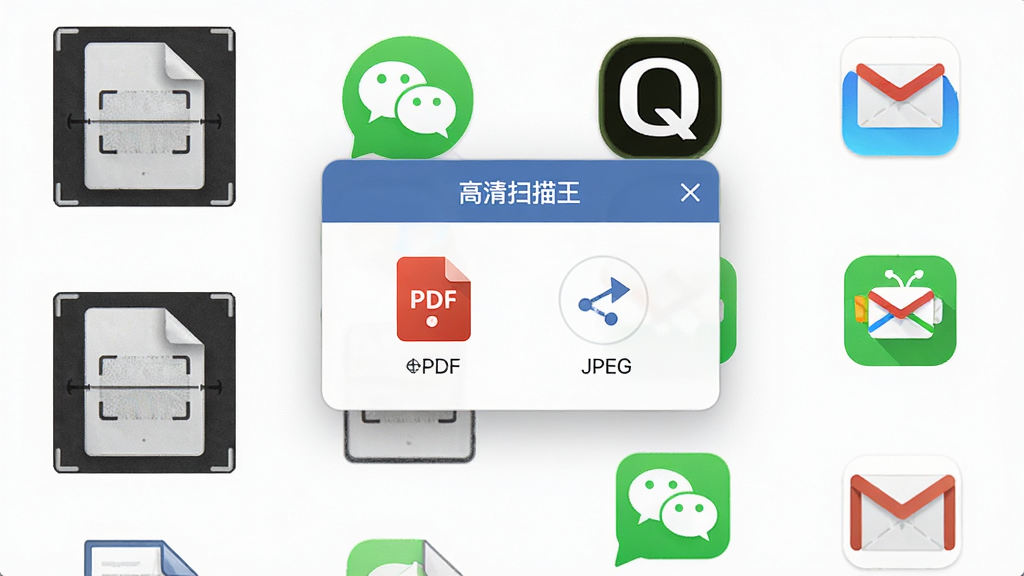 ���壺����ɨ�����ļ��������棬��ʾPDF��JPEGѡ��ͼ�꣬�������ĵ�������΢�š�QQ���ʼ���Ӧ��ͼ�ꡣ���֣�ͼ���������У�����Ϊ������ʽѡ�񵯴����Ű棺����ֱ�ۣ�ɫ�����졣��񣺼������ϸ�ڣ��ļ�����ͼ��ɨ��Ч��������ͼ����������罻ƽ̨�����ʣ�����ϸ�壬�޶���Ԫ�ء�