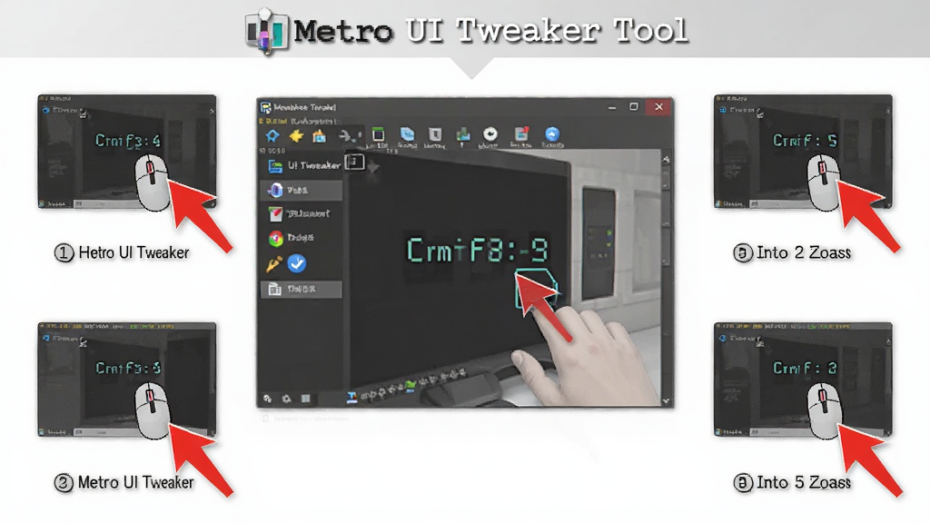 Metro UI Tweaker Toolʹ�ý̳�ͼʾ������Ϊ�������н�������������������ֲ���ʽͼ�⣬�Ű������������ʵ��ϸ���к�ɫ��ͷ��ע�����ʸ���ɾ�
