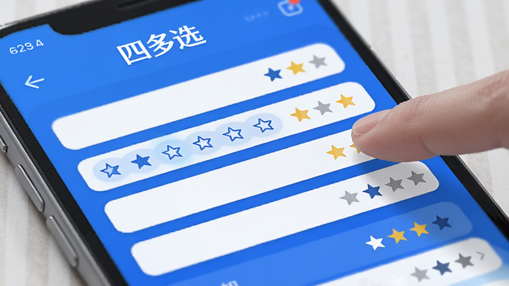 ���Ķ�ѡAppȨ�����ý����ͼ����Ļ���ж��ά������ÿ�����Ҳ����Ǽ�ѡ��ͼ�꣬�û���ָ���ڵ�ѡ���������������ɫ��Բ�ǿ�Ƭʽ��ƣ��ִ���ǿ������ϸ�壬ͻ�������Ķ�ѡ��Ʒ������