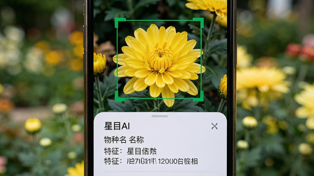 һ��չʾ��ĿAI��������ʶ���ܵ�ʵ�ķ��ͼƬ������Ϊ�ֻ���Ļ��д����Ļ����ʾһ���ɫ�ջ�����ɫʶ���ѡ�У���Ļ�·�����