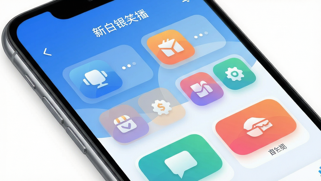 ���������ֻ���Ļչʾ�°���app�����棬���������ɫ����ͼ��ģ�飬����������׽�����ɫ������ƽ����Ʒ�񣬲��ּ������������ϸ�壬�ɾ��޶���Ԫ��