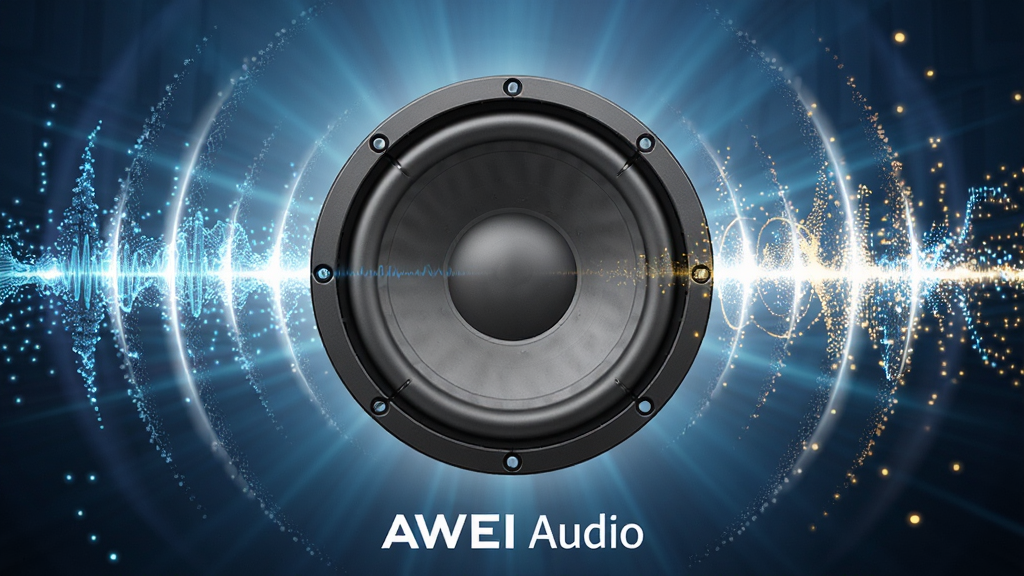 չʾAWEI Audio������ǿ���ܵĶ�̬���棬����������һ�����͵�����ͼ�꣬��Χ��������Ƶ���ƣ�����Ϊ������������������������������ɢ���Ű��ڵײ���ע��AWEI Audio�����ƣ���񶯸л�����ϸ�ڱ��������𶯵�����Ч�������������������޶���Ԫ��