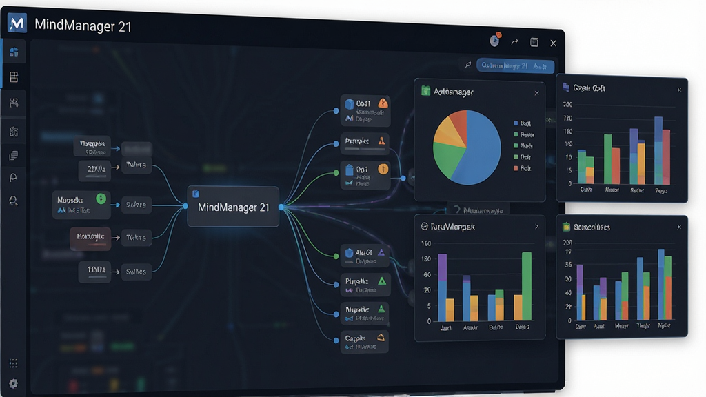 һ��չʾ�������Ϲ��ܵ���������ͼ�������ǡ�MindManager 21�����Ǳ�����ͼ������Ϊ��ͼ�Ҳ������Ŷ�����ݿ��ӻ�ͼ�������ͼ����״ͼ���뵼ͼ�ڵ����������Ϊ�ִ��������ݿ�������ɫ�������в�ɫ����Ԫ�ء�ϸ���ϣ�ͼ�����������ɶ�����ͼ�ڵ��������ͳ��Сͼ�ꡣ���ʸ��壬ǿ����Ϣ֮��Ĺ����ԣ�����רҵ�Ҹ��пƼ��У��޶���Ԫ�ء�