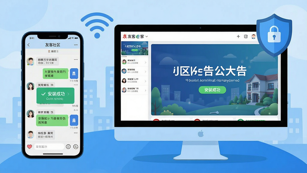 һ�ſ���ͼƬչʾ�ֻ��������Ļ������ʾ�ѿ�e�ҽ��棬����ֻ�չʾ����������棬�Ҳ����ģ����չʾС�������ͼ��������WiFi�źź����ݰ�ȫ����ͼ�꣬��ͼƽ�⣬���ÿƼ�����ɫ������ƽ�����ϸ�ڰ�������װ�ɹ�����ʾ�򣬻��������ɾ����޶���Ԫ�ء�