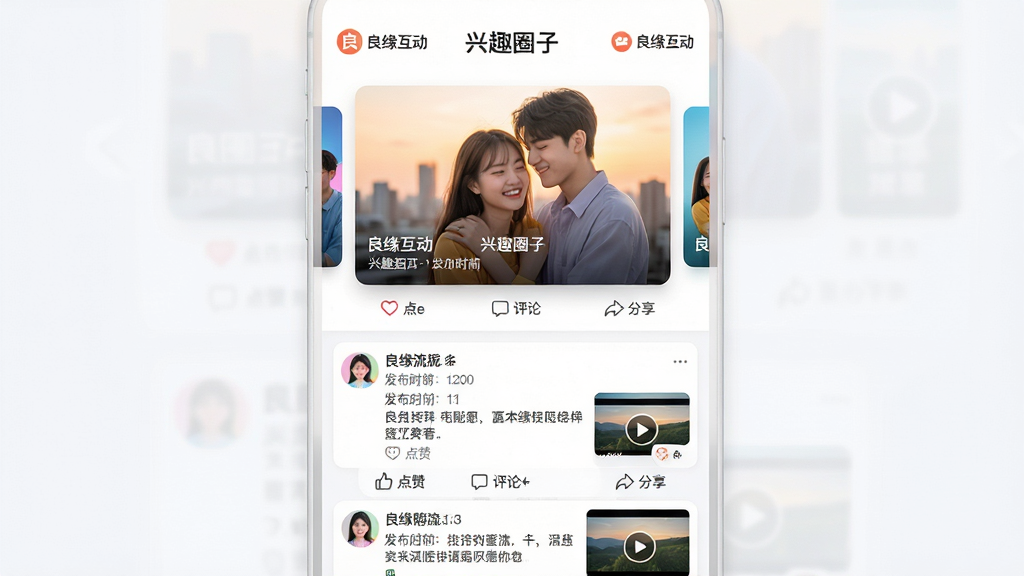 ���壺��Ե��������ȤȦ�ӡ�ҳ��չʾ����Ļ�ϰ벿��ΪȦ�ӷ���ͼ�ֲ����°벿��Ϊ��̬��Ϣ�������֣��������У�Ȧ�ӷ����ͼ���ÿ�Ƭʽ�Ử����̬��Ϊ�ٲ�ʽ���Ű棺��Ϣ����ÿ����̬��ʾ�û�ͷ���ǳơ�����ʱ�䡢����������ͼƬ����Ƶ����ͼ����񣺻������죬ɫ�ʷḻ�������ۣ�����������������ϸ�ڣ���̬�·��С����ޡ��������ۡ�����������ͼ�꣬���������������С���Ե�������Ǳꣻ���ʣ��߷ֱ��ʣ����ʸɾ����޶���Ԫ�أ�ϸ����Ȼ��