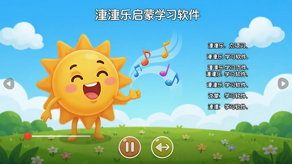��������Ϊ������������ѧϰ���������Ŷ��趯���Ľ��棬��Ļ�п�̫ͨ������΢Ц���裬����Ʈ�������ֲ���ȫ����������ʽ���ײ�����ͣ����һ�װ�ť���Ҳ��и����Ļ���Ű�ͻ���������棬������������Ʋݵأ�ɫ�����޻��ã����ʸ��壬�ɾ��޶���Ԫ�ء�