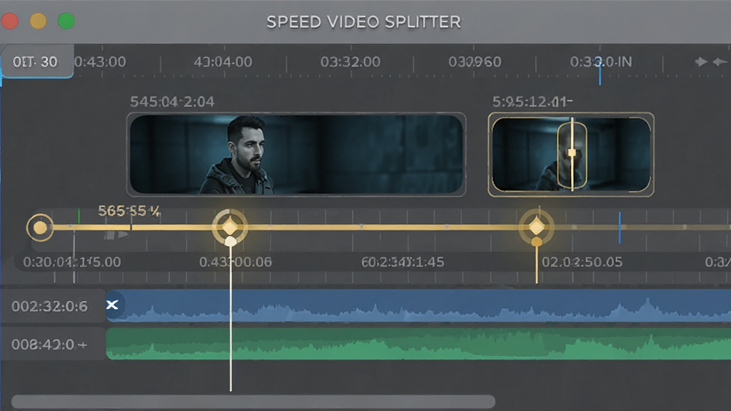 Speed Video Splitter�ָ������ʾͼ��������ʱ�����ϴ���������ɫ��ǵ����ƵƬ�Σ�����Ϊ����ʱ���ߣ��Ű����������Ƽ��У�ϸ�ڴ���ʾ��ȷ��ʱ������ָ�Ԥ��С���������������ɾ��޶���Ԫ��