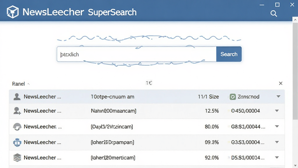 NewsLeecher SuperSearch �������棬����Ϊ�������·�չʾ��������б������������ˡ����⡢��С����Ϣ���������������ֺ������߻��ʣ��ɾ����޶���Ԫ��