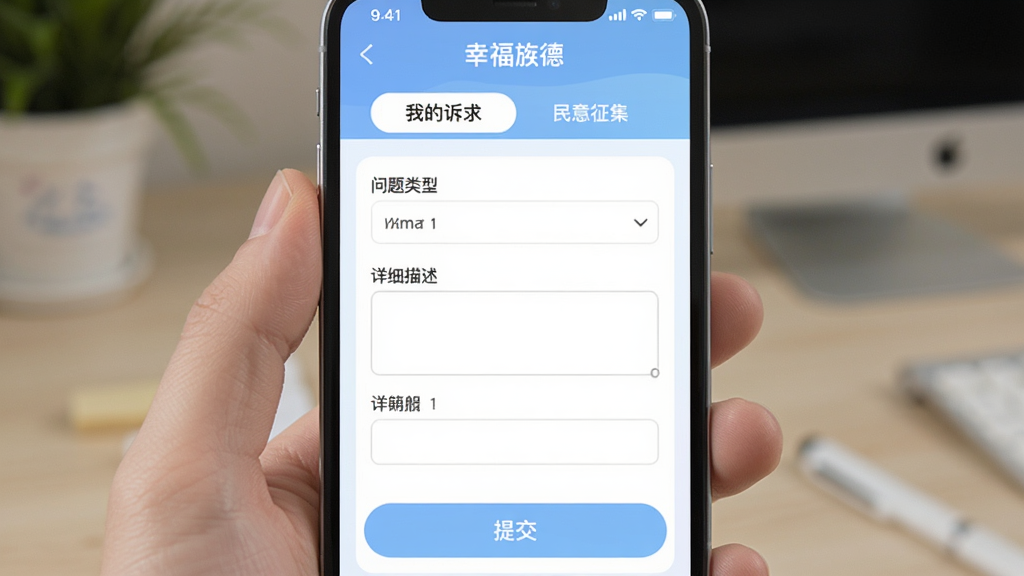 �ֻ���Ļչʾ���Ҹ�캵¡�APP�Ļ�������ҳ�棬����Ϊ���ҵ����󡱺͡���������������ѡ����·���һ�������ύ�������������������͡�������ϸ�������������ҳ��ײ��С��ύ����ť���������������ɫ����ͣ���������ʵ�ã������������޶���Ԫ�ء�