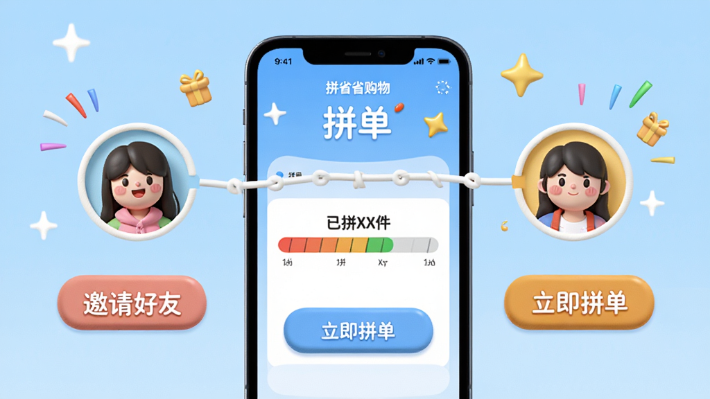 ���壺ƴʡʡ����APP�ġ�ƴ�������ܽ��棬�����û�ͷ��ͨ��һ�������ӣ����֣�����������һ���ֻ����ֻ���Ļ����ʾƴ�������������������С�������ѡ��͡�����ƴ������ť���Ű棺���沼����������ť��Ŀ����񣺿�ͨ�ɰ���񣬱���Ϊǳ��ɫ��ϸ�ڣ��ֻ���Ļ���С���ƴXX������������Χ���񻨺�����װ�Σ����ʣ�������Ⱦ���ɾ��޶���Ԫ�ء�
