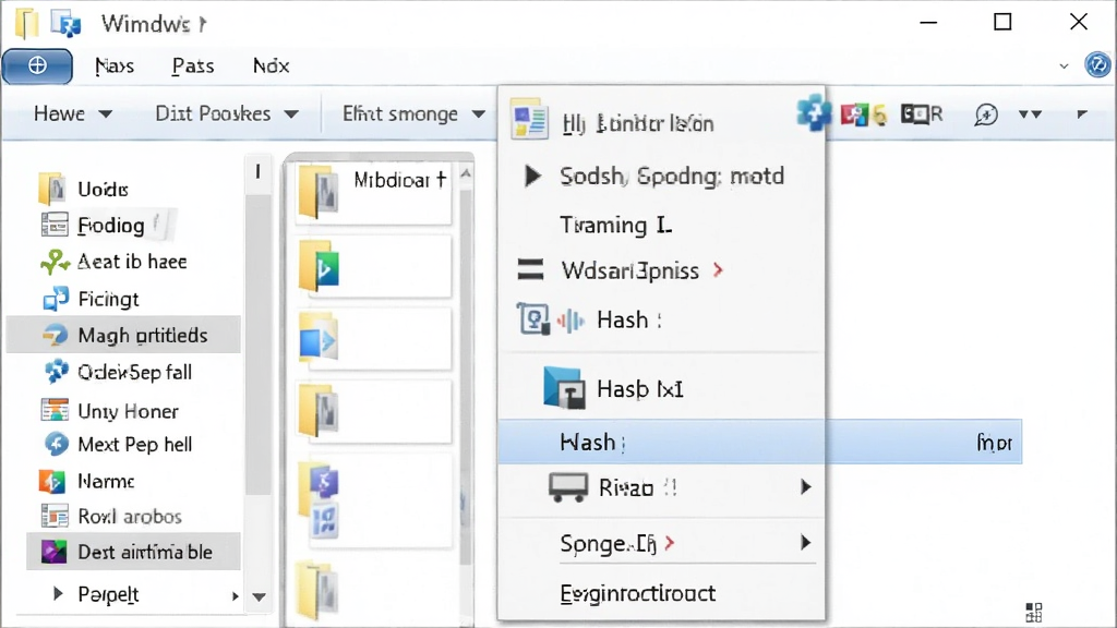 ����ΪWindows�ļ���Դ�������Ҽ��˵����˵�����ͻ����ʾHashѡ���������˵����Ű����������ϵͳԭ����ϸ��������ͼ�꣬������ʵ�ɾ�
