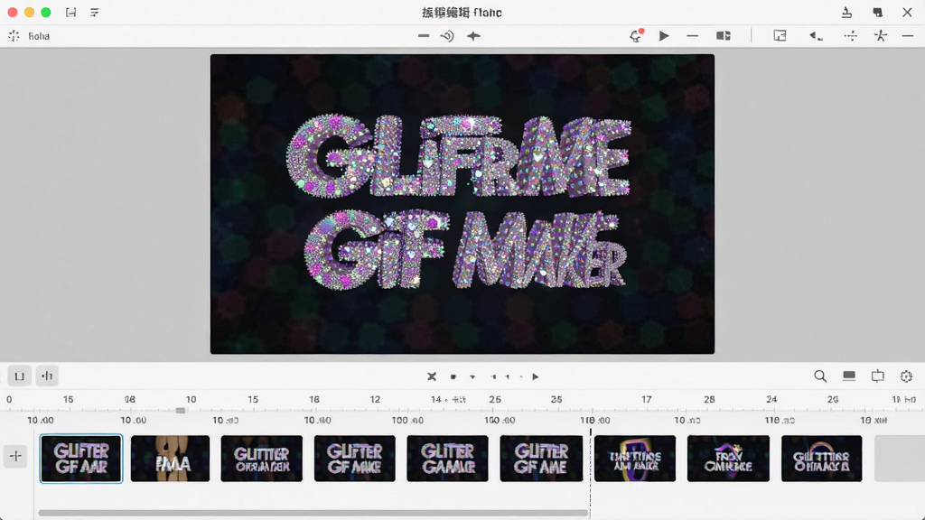 Glitter Frame Gif Maker��֡�༭���棬ʱ����λ�ڵײ�����ʾ�������֡����ͼ����Ԥ����չʾ��ǰ֡Ч����������רҵ���ɾ��޶���Ԫ�أ���������