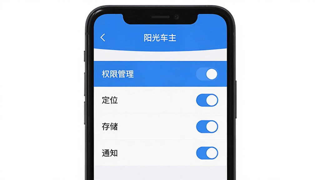 ����Ϊһ���ֻ���Ļ��ʾ�����⳵��������ҳ�棬�˵��и�����ʾ��Ȩ�޹�����ѡ��·��С���λ�����洢����֪ͨ���ȿ����б�������Ϊ����˵��б�������ƽ����������ɫ��ϸ�ڰ���ÿ��Ȩ���Ҳ����ɫ����״̬�����ʸɾ����޶���Ԫ��