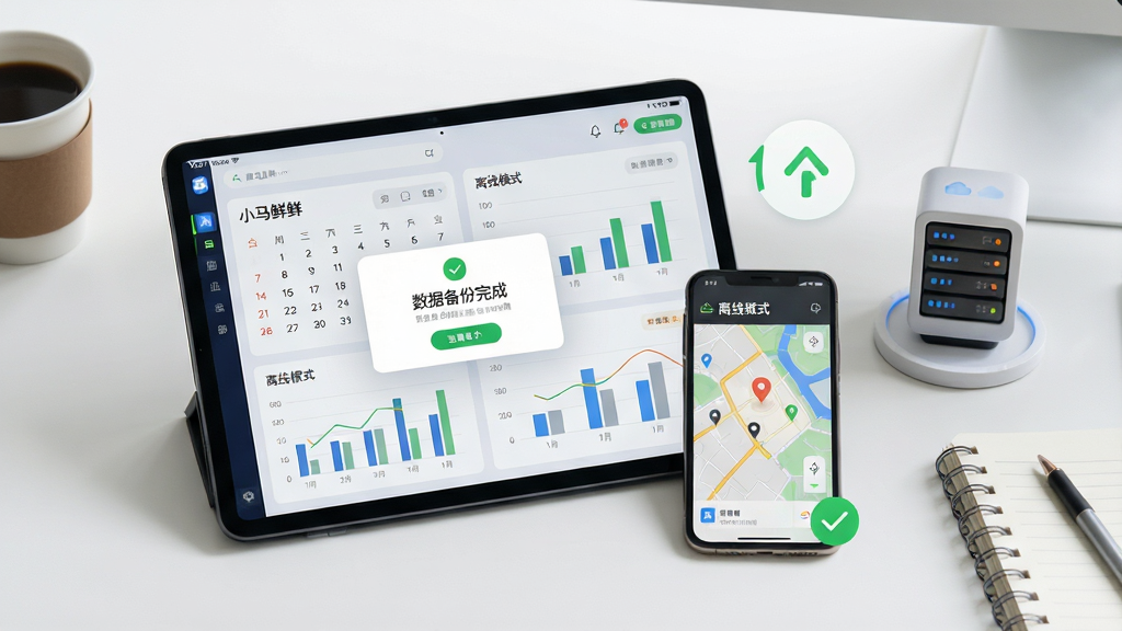 ���壺һ��ƽ����Ժ�һ���ֻ����ŷ������棬��Ļ��ʾС�������������棬�Ա��б���ͼ�����ɫ�Թ������֣���������ƽ��ƽ�����ֻ����Ҳ����С���Ʒ�����ͼ�꣬����Ϊ��Լ�칫���档�Ű棺ƽ�����չʾ�����ݱ�����ɡ��������ֻ�����չʾ������ģʽ����ǩ�����������ɶ������дʵ+UI����񣬹���������ͣ�ͻ�ԿƼ����밲ȫ�С�ϸ�ڣ�ƽ����Ļ��������������ͼ�����ֻ���Ļ���ж�λ��ͼ����Χ�п��ȱ��ͱʼǱ������ʣ�4K���壬UI����������ɫ����Ȼ������ɾ��޶���Ԫ�ء�