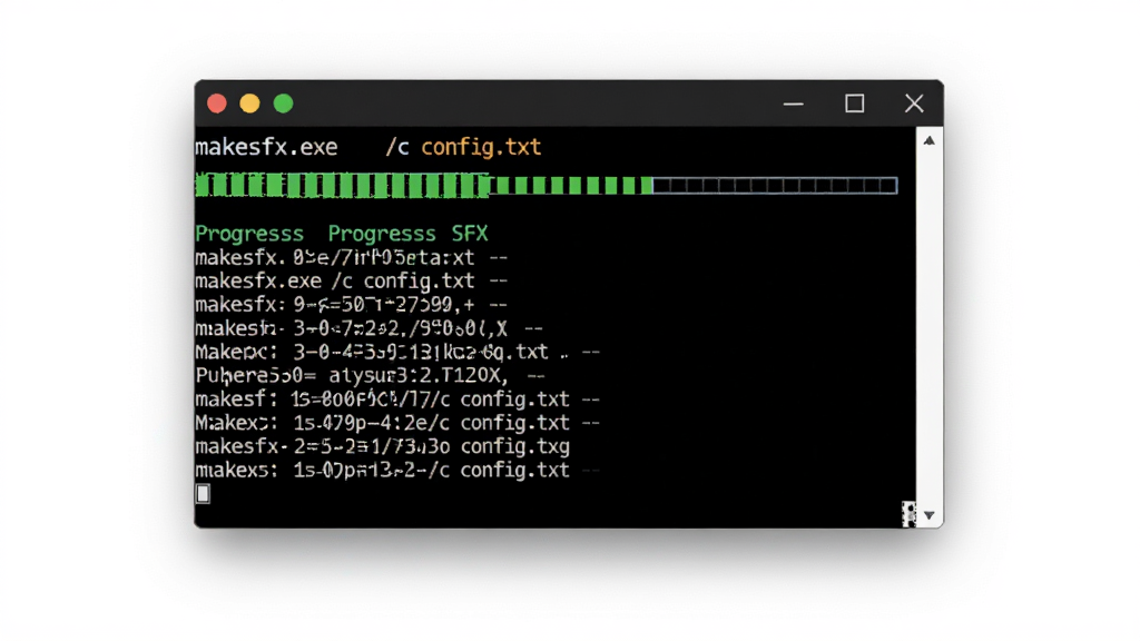 Make SFX �����в�������ͼ��չʾ��ɫ�����������д��ڣ�����makesfx.exe /c config.txt������·���ʾ�������������־�����ʸɾ����䣬��񼫼��޶���Ԫ��