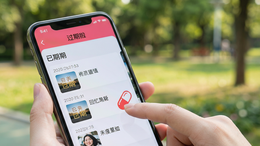 ���壺����������APP���ֻ��ϵ�ʵ��Ӧ�ó��������֣�һֻ�������ֻ�����Ļ��ʾ���ѹ��ڡ��Ļ����б���������ģ���Ĺ�԰��ɫ���Ű棺�б���������ڡ�����ͼ�ͱ��⡣���дʵ��Ӱ�����Ȼ�⡣ϸ�ڣ��ֻ���Ļ������ʾ�������������棬��ָ���ڵ��һ������ͼ�ꡣ���ʣ����壬�ɾ����޶���Ԫ�ء�