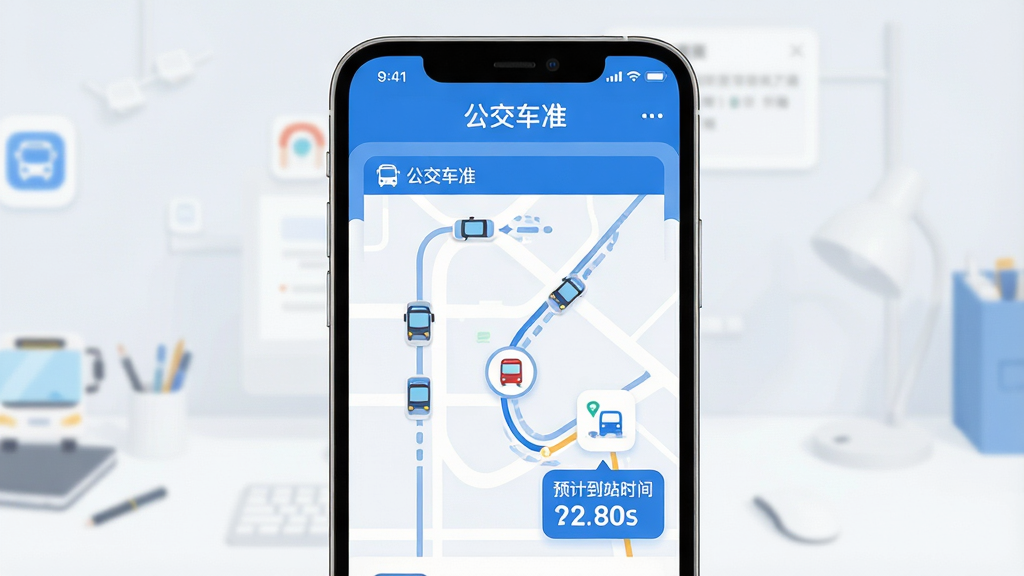���壺�ֻ���Ļ��ʾ��������׼��Ӧ�ý��棬�������������Ĺ�����·ͼ�복��ʵʱλ�ñ�ǡ����֣��ֻ����У���Ļ���ݷŴ�չʾ���·����Լ�Լ�����汳�����Ű棺ͻ��Ӧ�����ơ�������׼�����������沼�ּ�࣬ͼ��Բ�󡣷���ִ���ƽ����ƣ�ɫ������ɫ�Ͱ�ɫΪ�����������졣ϸ�ڣ�����ͼ������ƶ��켣������Ԥ�Ƶ�վʱ������Ŀ������ʾ�����ʣ�������Ⱦ���ɾ����޶���Ԫ�ء�