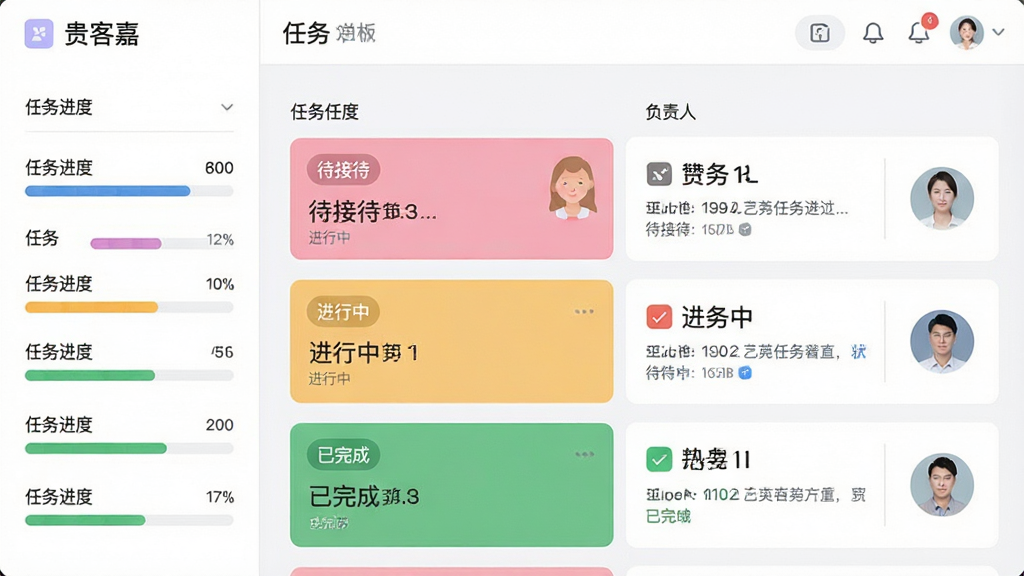һ��չʾ����ͼΡ���̨���񿴰�Ľ����ͼ������Ϊ��ɫ��Ƭʽ�����б��������ע�С����Ӵ������������С���������ɡ���״̬��ǩ�����ֲ������ҷ����������ʾ������������Ҳ�����������͸�����ͷ��������Ϊ��ƽ����ƣ�ɫ����ͣ���Ϣ�㼶������ϸ�����������ʸɾ��޶���Ԫ�ء�