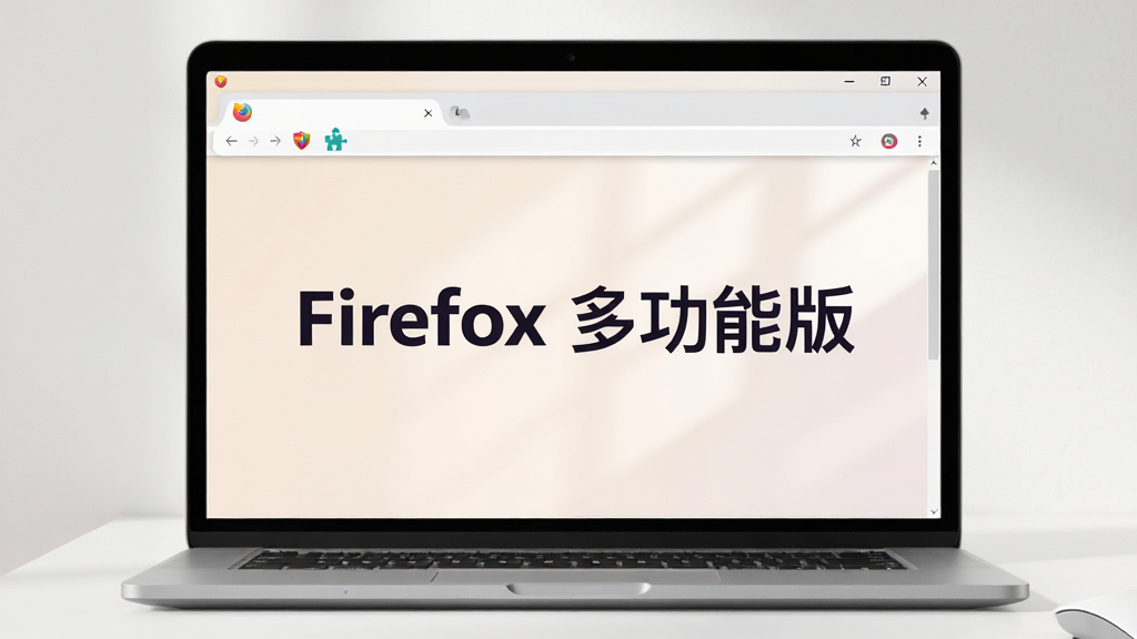 ͼƬ��չʾһ̨�ʼǱ����ԣ���Ļ��������ʾ Firefox �๦�ܰ������������棬������ɾ����࣬��ַ�����ж���ͼ�����չƴͼͼ�꣬�����汳��Ϊǳɫ���䣬������͵Ĺ�ӰЧ�������岼�ִ�����࣬ͻ�ԡ�Firefox �๦�ܰ桱����������������Ŀ������ϸ�壬������Ⱦ���޶���Ԫ��