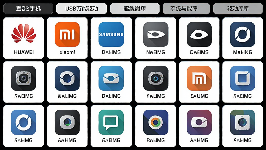 �ֻ�USB������������������棬����������״���еĸ����ֻ�Ʒ��ͼ�꣬������Ϊ��С�ס����ǵȣ��������������Ű���÷����ǩ��ʽ�����Ƽ���ǿ��ϸ����ÿ��ͼ���·��ж�Ӧ�ͺ����ƣ������������ɾ��޶���Ԫ�ء�