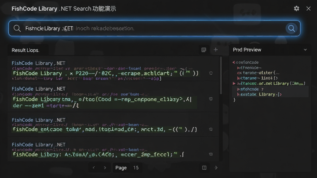 ���壺FishCode Library .NET������������ʾ������������ؼ��ֺ�չʾ����б������֣��������������·�����б����Ҳ�Ԥ�������Ű棺����б�ÿ����ʾ������⡢ժҪ��ƥ��Ƭ�Σ�������ɫ���棬�������������������ɫ����Ч����ϸ�ڣ����������зŴ�ͼ�꣬����б���ҳ�뵼�������ʣ������������ɾ��޶���Ԫ��