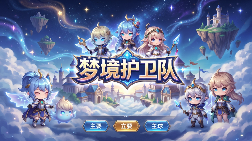 ���壺�ξ���������Ϸ�����棬չʾ��������Ԫ������Ϸ���ǣ����Q�������ɫվ�����������λõ��ǿ���Ư���ĵ��죻���֣���������Ϊ��ϷLogo���ξ������ӡ����·�������Ҫ���ܰ�ť�����������ͼ���Ű棺������Ϸ��������ʽ�Ű棬�ص�ͻ����ɫȺ������Ϸ������񣺶���Ԫ��ϵ������ɫ���������ޣ���Ӱ��ͣ�ϸ�ڣ���ɫ��װϸ�ڷḻ���������������ǹ����ƺ���Logo���ִ�������Ч�����ʣ�8K�����壬ϸ���ʸУ��ɾ��޶���Ԫ��