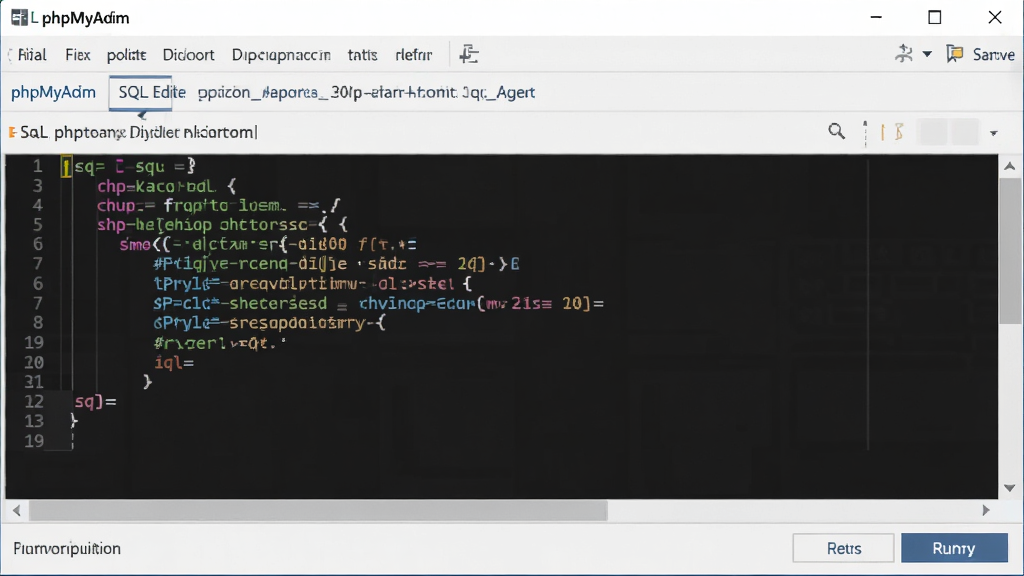 phpMyAdmin SQL�༭�����棬��ʾ��ɫ�﷨������SQL��������а�ť���༭������רҵ�����ʸɾ����޶���Ԫ��