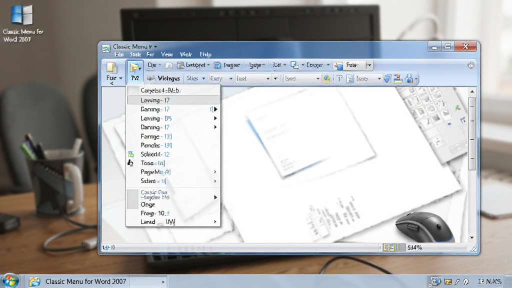 չʾ�û�����Windows�����ϲ���Classic Menu for Word 2007��������˵����������˵���������������������Ϊģ���İ칫���棬���дʵ��Ȼ�������������޶���Ԫ��