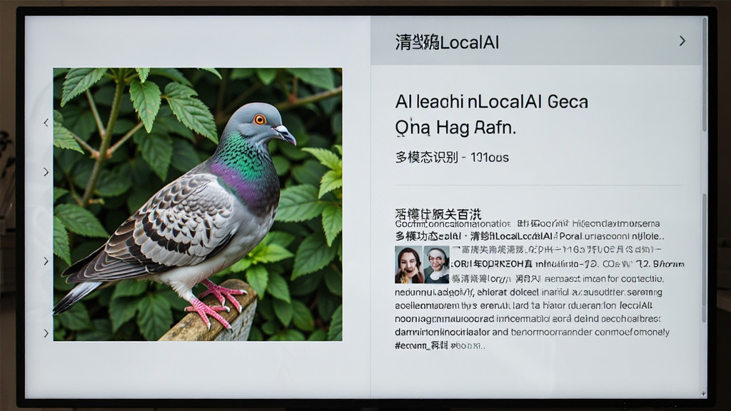 ���LocalAIչʾ���ģ̬ʶ���ܣ���Ļ��벿����ʾһ�������ֲ����Ƭ���Ұ벿����ʾAIʶ�����������Ϣ����ذٿƽ��ܣ��������������ɫ����Ȼ�����ʸ��壬�޶���Ԫ��