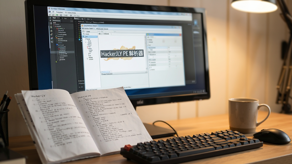 ������Ļǰ�ڷ���һ���򿪵�˵���飬��Ļ����ʾ�š�HackerJLY PE ���������������棬�Ա���һ�����ȡ����沼��Ϊ���ӽǶȣ���������������Ļ����̡����Ϊдʵ��Ӱ���ǳ����Ч��ͻ����Ļ���ݡ�ϸ���ϣ���Ļ���������������ɼ�������ɫ����ů�����ʸ��壬�ɾ�������Ԫ�ء�