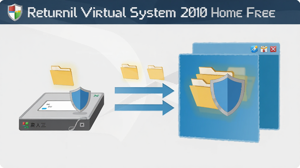 ������Ļǰ��ʾ��Returnil Virtual System 2010 Home Free�������⻯ʾ��ͼ���������ʵϵͳ�̣��Ҳ�������ϵͳ�㣬�м��м�ͷ��ʾ�����ض��򣬱���Ϊ�ɾ���ǳ��ɫ�����Ϊ��ƽ������ͼ��ϸ�ڰ����ļ�ͼ��Ͷ��ƣ����ʸɾ��޶���Ԫ��