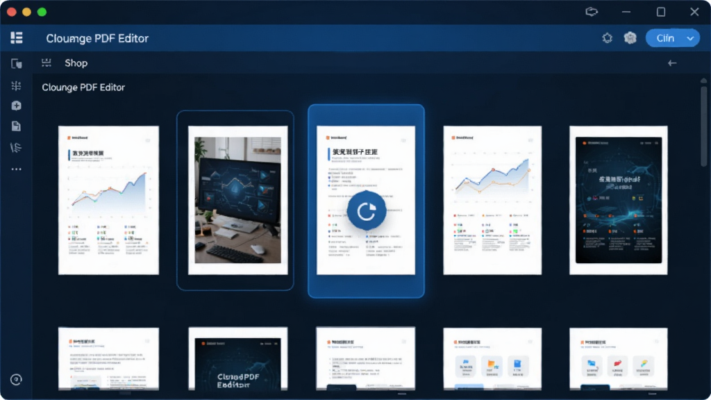 ��ʾ�Ƴ�PDF�༭��ҳ������ͼ�������棬���ҳ������ͼ�������У�����һ��ҳ�汻����ѡ�в���ʾ��ת��ͷ��������Ƽ������