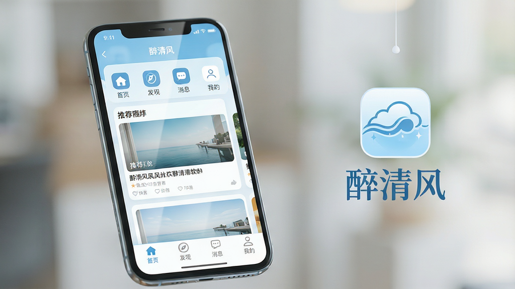 ���壺�ֻ���Ļչʾ��������������棬���������¼�࣬��ɫ��Ϊ����ɫ���ɫ������ͼ���������롣���֣��ֻ�λ�ڻ�������ƫ���Ҳ����״�������ʾ������logo�����ơ�����硱���Ű棺��������չʾ����ҳ���������֡�������Ϣ�������ҵġ��ĸ��ײ���ǩ������Ļ������ʾ�Ƽ����ݿ�Ƭ������ִ���ƽ����ƣ�ɫ�����죬������ͣ����пƼ�����������Ϣ��ϸ�ڣ���Ļ�����΢�⣬�����黯������ͻ���ֻ����棬���ʸ��壬ϸ�ڷḻ���ɾ��޶���Ԫ�ء�