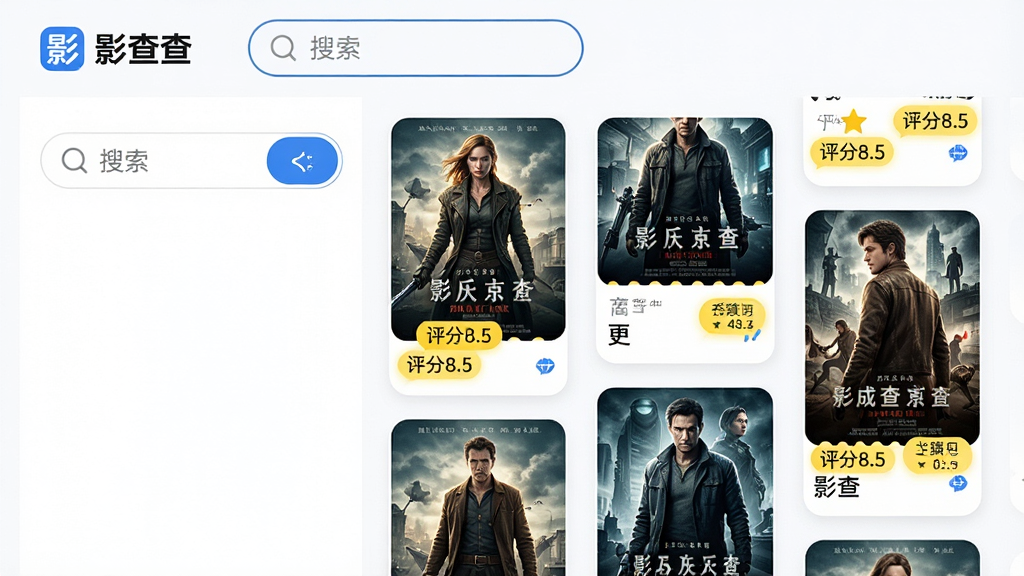 ���壺��Ӱ��顱Ӧ�����������ҳ�棬��ʾ�ಿ��Ӱ������Ƭ��������������͡�Ӱ��顱logo�����֣����ҷֲ������Ϊ���������Ҳ�Ϊ����ٲ������Ű棺��Ƭʽ���֣�Բ����ƣ���Ϣ�㼶�����������ˬ������������ɫ�����ִ���Լ��ϸ�ڣ�����ͼƬ���������ֱ�ǩ�硰����8.5���û�ɫͻ�������ʣ�����ϸ�壬�޶���Ԫ�أ��ɾ����ࡣ