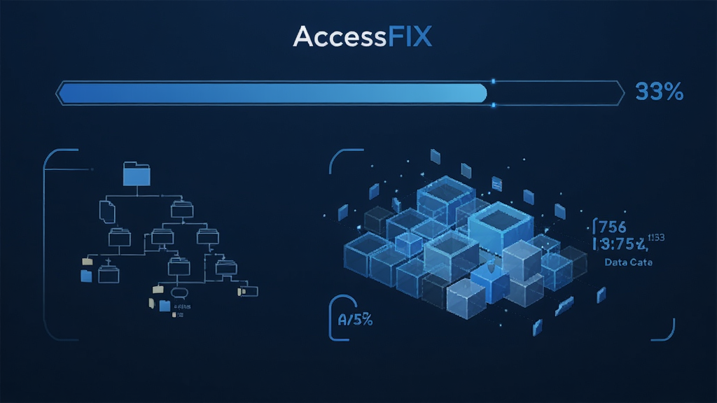 AccessFIX ���ɨ�������ؽ�����ʾ��ͼ������Ϊɨ������������ݿ���ӻ���̬�����־��У��Ű��࣬�Ƽ�����ɫ�����ϸ�ڰ����ļ��ṹͼ��ٷֱ����֣����ʸ��壬�ɾ��޶���Ԫ��