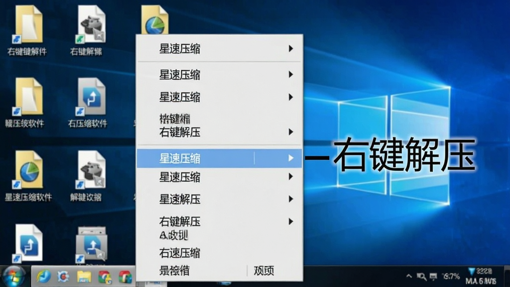 ����ѹ�������Ĳ����̳̽�ͼ��չʾ�Ҽ��˵��еġ�����ѹ����ѡ�����ΪWindows���棬���ļ�ͼ�꣬���֡��Ҽ���ѹ����ע�������������޶���Ԫ��