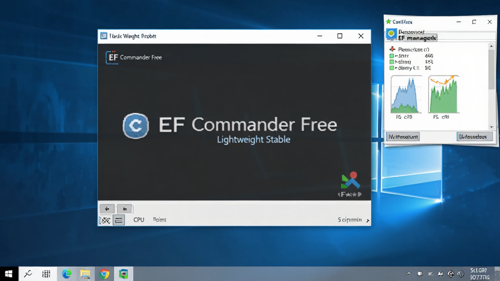 һ��չʾ EF Commander Free �����ȶ����е�ͼƬ������������������ Windows ���������У��Ա���ʾ�����������Դռ�ýϵͣ�����Ϊ�����Ű棬���Ϊ���Ƽ��磬ϸ�ڰ����������ڡ�CPU���ڴ�ռ�����ݡ�ϵͳ�������������������ɾ����޶���Ԫ��