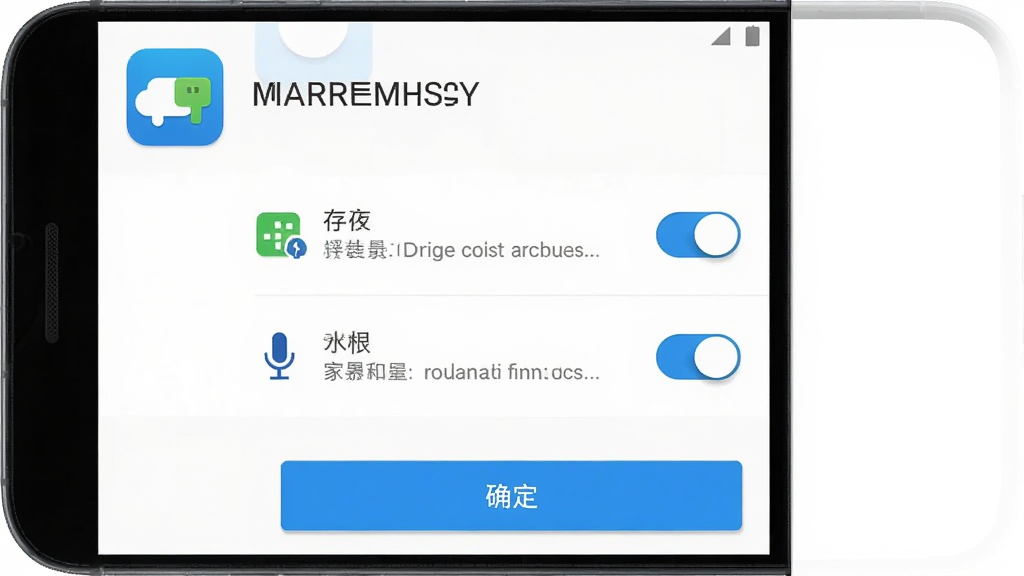 ����Ӣ��App��׿�ֻ���װȨ�����ý���ʾ��ͼ������Ϊ�ֻ���ĻչʾӦ��Ȩ�޹���ҳ�棬�����Ϸ�ΪӦ��������ͼ�ꡢ�м�Ϊ�洢����˷�Ȩ�޿��ء��·�Ϊȷ����ť���Ű������ˣ����Ϊ��׿ϵͳԭ�����÷磬ϸ�ڰ���Ȩ��ͼ�ꡢ����״̬����ʾ���֣����ʸ���ɾ��޶���Ԫ��