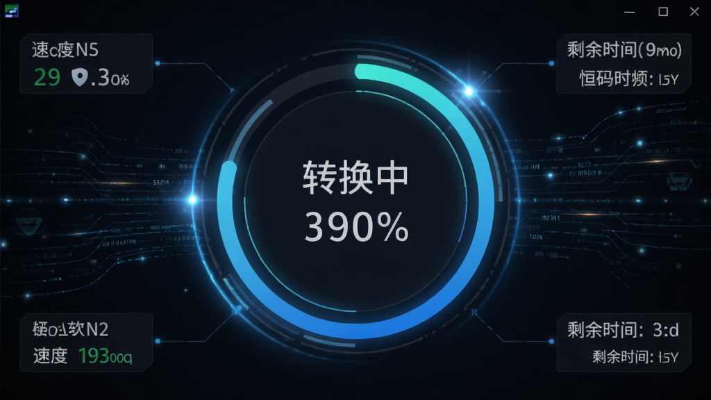 �����ʽ����ת�����Ƚ��棬��������ΪԲ�ν�������ʾ��ת���С���ٷֱȣ�����Ϊ������ɫ���⣬��Χ���ٶȱ�ʶ��ʣ��ʱ��Ԥ�������־۽����룬���Ϊ���пƼ��磬ϸ�ڰ�����Ч�����������������ʸ��壬����ɾ����޶���Ԫ��