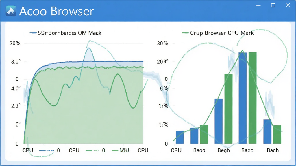 �����������Acoo Browser������ʱ��ϵͳ��Դռ�ü��ͼ�����ڴ��CPU����ƽ�ȣ��Ա߶Ա���ʾ���������ռ�ýϸߵ���״ͼ��������Ϊ���ݿ��ӻ���Ϣͼ��������ɫ��������������ʸɾ����޶���Ԫ��